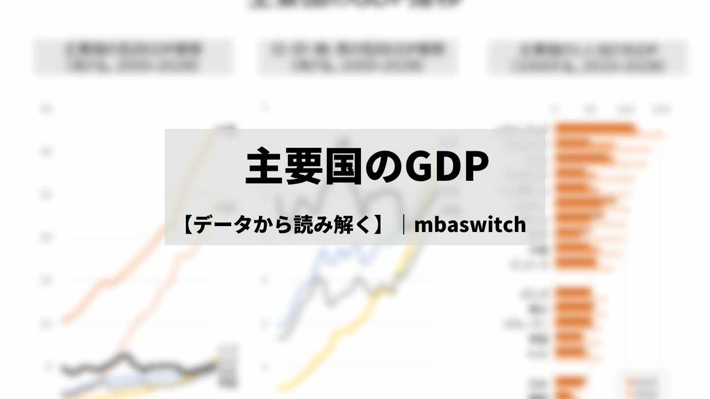 【データから読み解く】主要国のGDP