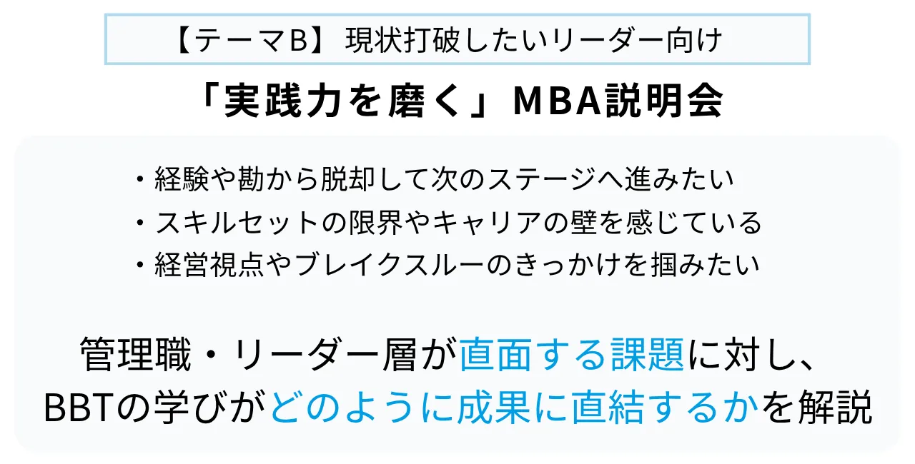 テーマ別説明会 テーマB